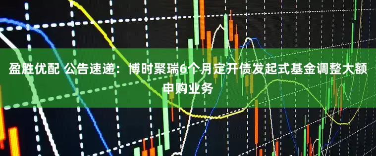 盈胜优配 公告速递：博时聚瑞6个月定开债发起式基金调整大额申购业务